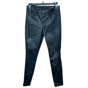 Blank NYC Pants Faux Leather Black Animal Print Zipper Button Closure 26 Waist